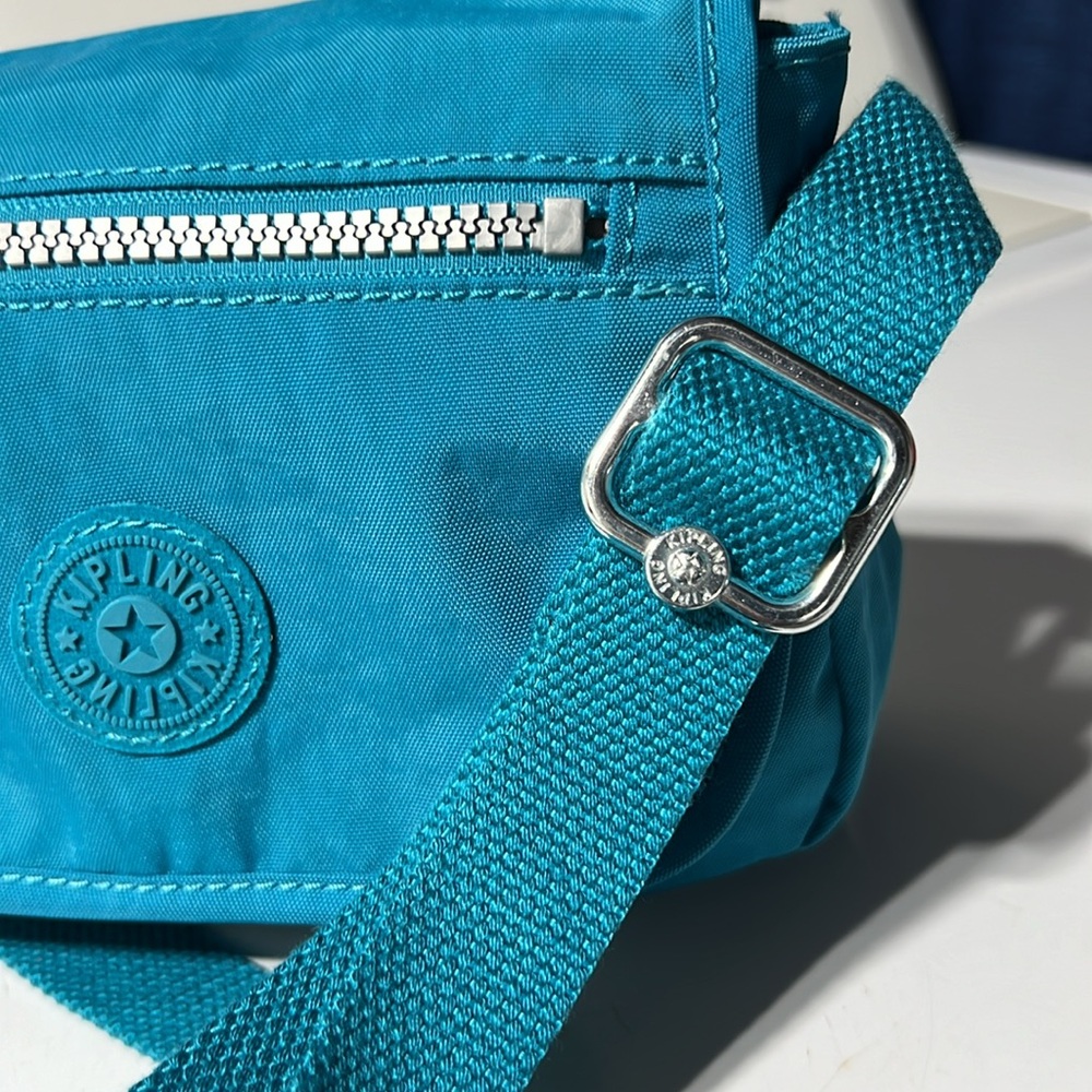 Kipling Teal Crossbody Bag with Monkey Charm - Picture 4 of 10